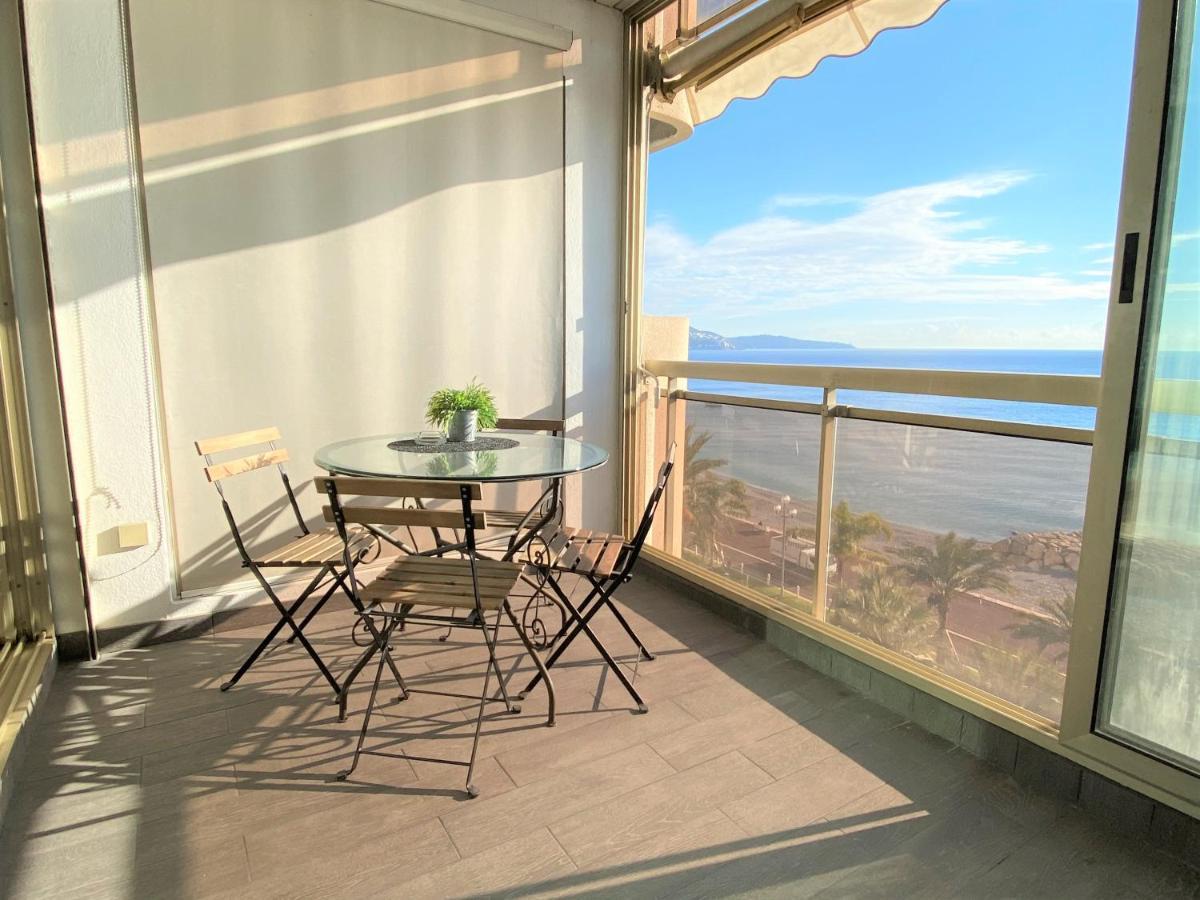 Sea Front - Panoramic Sea View Studio With Terrace Nizza Kültér fotó